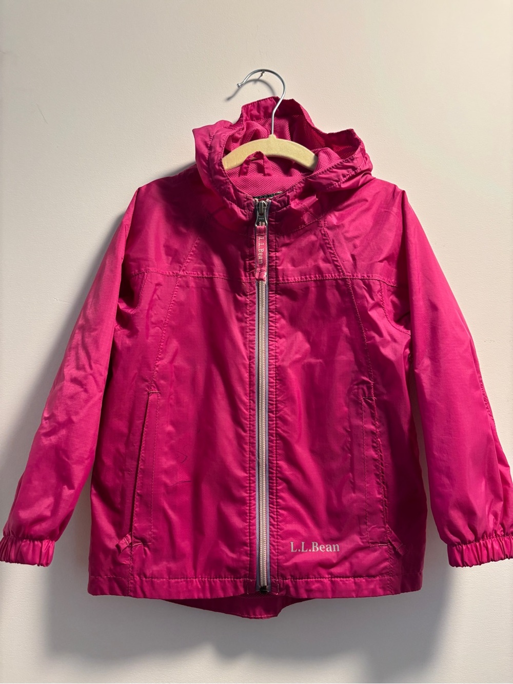L.L. Bean Toddler Girls' Bright Pink Hooded Raincoat
